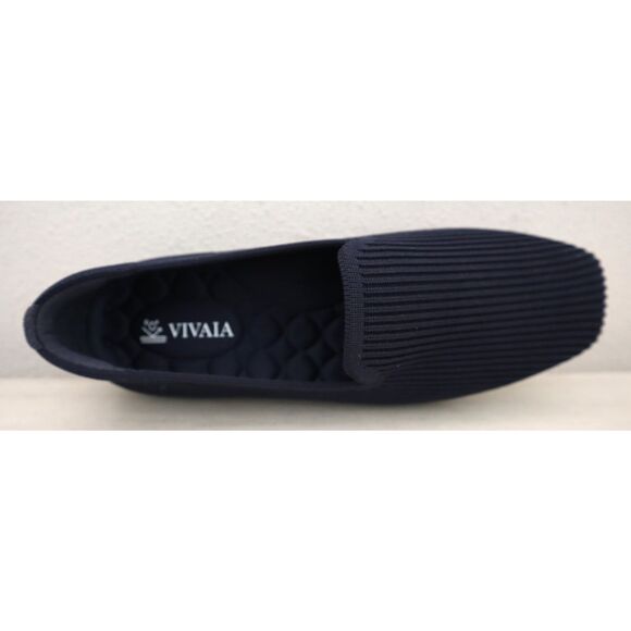 Vivaia Women Sz EUR 36.5 US 6 Navy Samantha Walker Square-Toe Knit Loafers - Picture 8 of 16